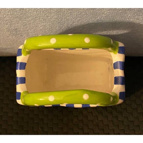 Vintage Hand Painted Bella Casa by Ganz Ceramic Bag with Handles Vase Pen Holder - Picture 2 of 8